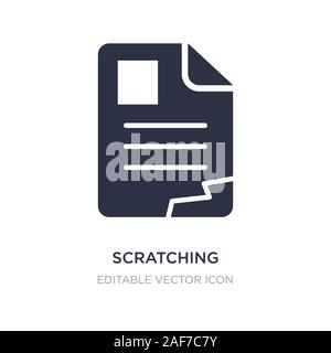 scratching icon on white background. Simple element illustration from Files and folders concept. scratching icon symbol design. Stock Vector