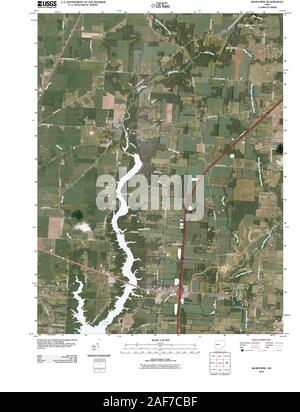 USGS TOPO Map Ohio OH Kilbourne 20100809 TM Restoration Stock Photo