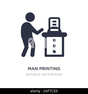 man printing icon on white background. Simple element illustration from Fashion concept. man printing icon symbol design. Stock Vector