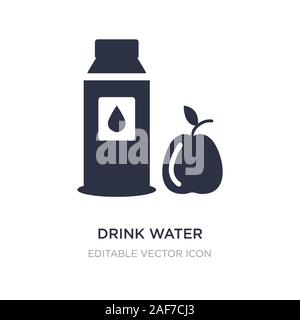 drink water icon on white background. Simple element illustration from Food concept. drink water icon symbol design. Stock Vector