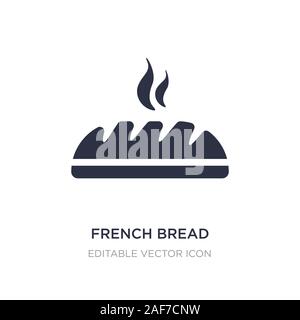 French bread icon logo sign vector outline in black and white color ...