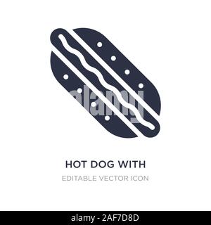 hot dog with mustard icon on white background. Simple element illustration from Food concept. hot dog with mustard icon symbol design. Stock Vector