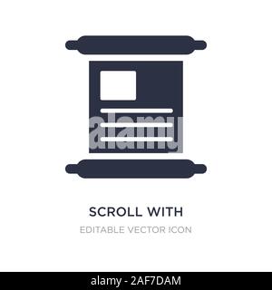 scroll with message inside icon on white background. Simple element illustration from General concept. scroll with message inside icon symbol design. Stock Vector
