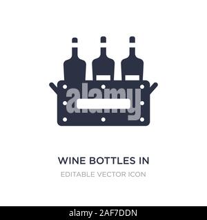 wine bottles in a box icon on white background. Simple element illustration from Food concept. wine bottles in a box icon symbol design. Stock Vector