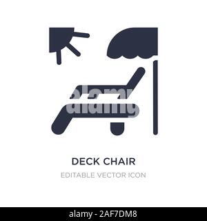 deck chair under the sun icon on white background. Simple element illustration from General concept. deck chair under the sun icon symbol design. Stock Vector