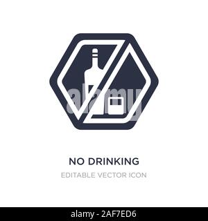 no drinking icon on white background. Simple element illustration from Food concept. no drinking icon symbol design. Stock Vector