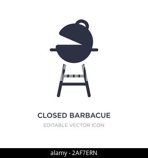 closed barbacue icon on white background. Simple element illustration from Food concept. closed barbacue icon symbol design. Stock Vector