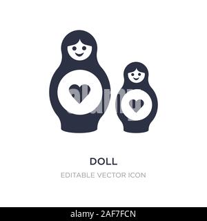 doll icon on white background. Simple element illustration from Halloween concept. doll icon symbol design. Stock Vector