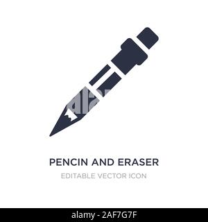 pencin and eraser icon on white background. Simple element illustration from General concept. pencin and eraser icon symbol design. Stock Vector