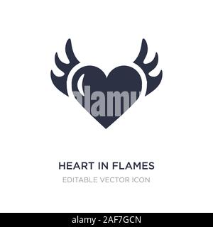 heart in flames icon on white background. Simple element illustration from General concept. heart in flames icon symbol design. Stock Vector