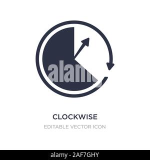 clockwise icon on white background. Simple element illustration from General concept. clockwise icon symbol design. Stock Vector