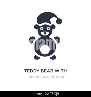 teddy bear with sleep hat icon on white background. Simple element illustration from General concept. teddy bear with sleep hat icon symbol design. Stock Vector