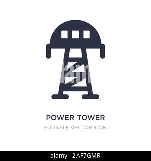 power tower icon on white background. Simple element illustration from Industry concept. power tower icon symbol design. Stock Vector