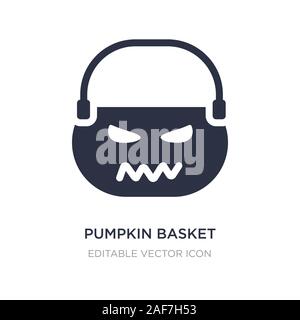 pumpkin basket icon on white background. Simple element illustration from Halloween concept. pumpkin basket icon symbol design. Stock Vector