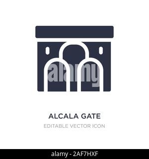 alcala gate icon on white background. Simple element illustration from Monuments concept. alcala gate icon symbol design. Stock Vector
