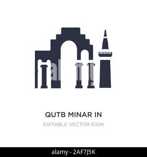 qutb minar in new delhi icon on white background. Simple element illustration from Monuments concept. qutb minar in new delhi icon symbol design. Stock Vector