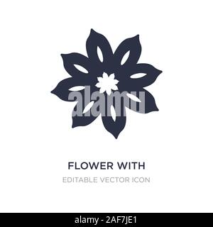 flower with eight petals icon on white background. Simple element illustration from Nature concept. flower with eight petals icon symbol design. Stock Vector