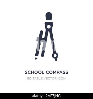 Drafting compass icon logo sign vector outline in black and white color ...
