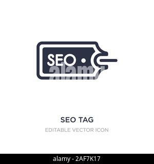 seo tag icon on white background. Simple element illustration from Multimedia concept. seo tag icon symbol design. Stock Vector