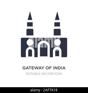 gateway of india icon on white background. Simple element illustration from Monuments concept. gateway of india icon symbol design. Stock Vector
