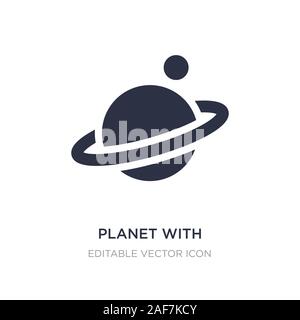 planet with satellite icon on white background. Simple element illustration from Nature concept. planet with satellite icon symbol design. Stock Vector
