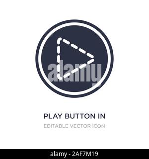 play button in broken line icon on white background. Simple element illustration from Multimedia concept. play button in broken line icon symbol desig Stock Vector
