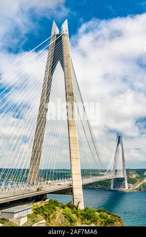 Yavuz Sultan Selim Bridge over the Bosphorus strait in Turkey Stock Photo