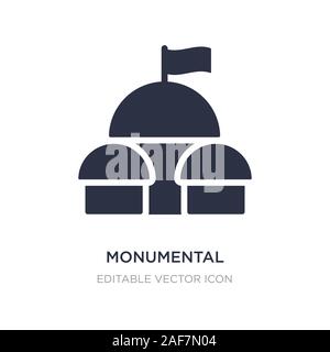 monumental building icon on white background. Simple element illustration from Monuments concept. monumental building icon symbol design. Stock Vector