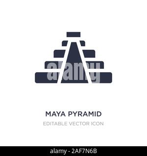 maya pyramid icon on white background. Simple element illustration from Monuments concept. maya pyramid icon symbol design. Stock Vector