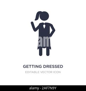 getting dressed icon on white background. Simple element illustration from People concept. getting dressed icon symbol design. Stock Vector