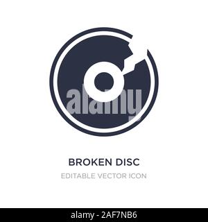 broken disc icon on white background. Simple element illustration from Multimedia concept. broken disc icon symbol design. Stock Vector