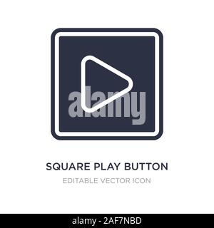 square play button icon on white background. Simple element illustration from Multimedia concept. square play button icon symbol design. Stock Vector