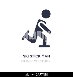 ski stick man icon on white background. Simple element illustration from People concept. ski stick man icon symbol design. Stock Vector
