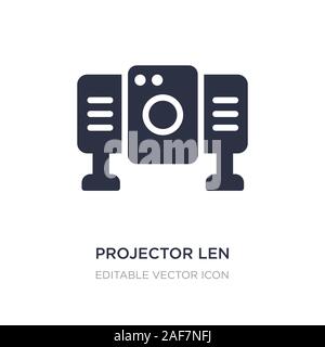 projector len icon on white background. Simple element illustration from Multimedia concept. projector len icon symbol design. Stock Vector
