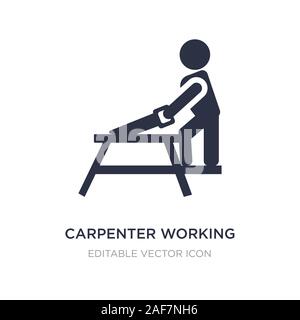 carpenter working icon on white background. Simple element illustration from People concept. carpenter working icon symbol design. Stock Vector
