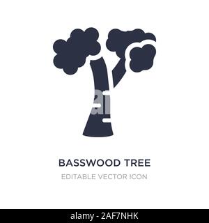 basswood tree icon on white background. Simple element illustration from Nature concept. basswood tree icon symbol design. Stock Vector