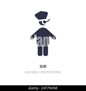 sir icon on white background. Simple element illustration from People concept. sir icon symbol design. Stock Vector