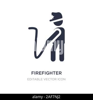 firefighter working icon on white background. Simple element illustration from People concept. firefighter working icon symbol design. Stock Vector