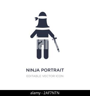 ninja portrait icon on white background. Simple element illustration from People concept. ninja portrait icon symbol design. Stock Vector