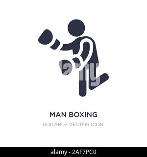 man boxing icon on white background. Simple element illustration from People concept. man boxing icon symbol design. Stock Vector