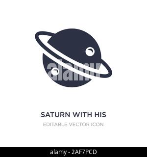 saturn with his ring icon on white background. Simple element illustration from Nature concept. saturn with his ring icon symbol design. Stock Vector