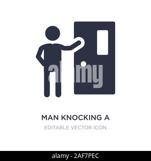 man knocking a door icon on white background. Simple element illustration from People concept. man knocking a door icon symbol design. Stock Vector