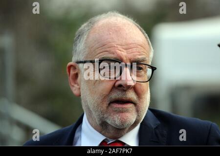 London, UK, 13 December 2019  Charles Leslie Falconer, Baron Falconer of Thoroton, PC, QC, (born 19 November 1951), is a British Labour peer and barrister.   Politicians on College Green opposite the Houses of Parliament to meet the media to comment on the election. Credit: Johnny Armstead/Alamy Live News Stock Photo