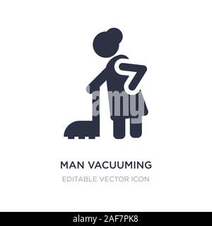 man vacuuming icon on white background. Simple element illustration from People concept. man vacuuming icon symbol design. Stock Vector