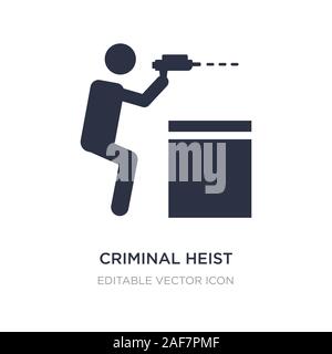 criminal heist icon on white background. Simple element illustration from People concept. criminal heist icon symbol design. Stock Vector