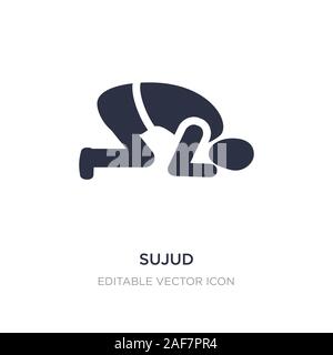 sujud icon on white background. Simple element illustration from People concept. sujud icon symbol design. Stock Vector