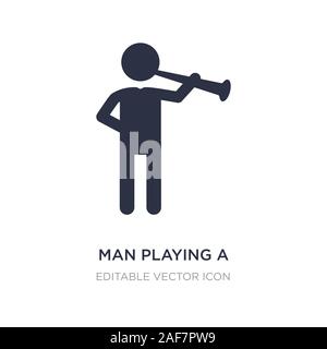 man playing a flute icon on white background. Simple element illustration from People concept. man playing a flute icon symbol design. Stock Vector