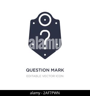 question mark in a shield icon on white background. Simple element illustration from Security concept. question mark in a shield icon symbol design. Stock Vector