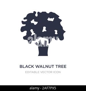 black walnut tree icon on white background. Simple element illustration from Nature concept. black walnut tree icon symbol design. Stock Vector
