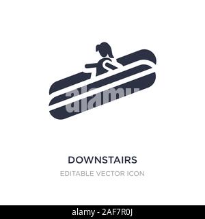 downstairs icon on white background. Simple element illustration from People concept. downstairs icon symbol design. Stock Vector